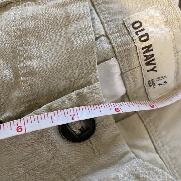 VTG Y2K Old Navy Cyber Utility Cargo Shorts Mid Rise Beige Size 2 Gorpcore - Picture 8 of 8